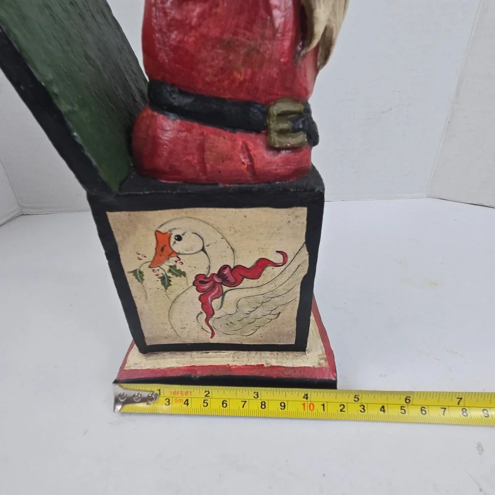 House of Hatten Nick in a Box Santa Papier Mache Figurine Red Vtg 1988 Christmas